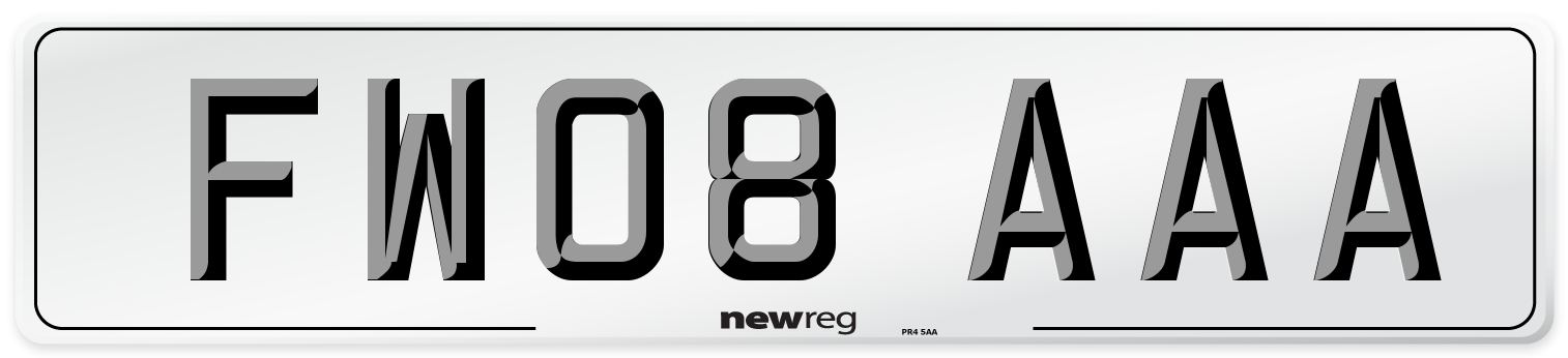 FW08 AAA Number Plate from New Reg
